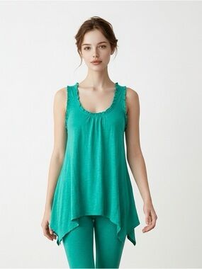 Elegant Teal Asymmetrical Tank Top | Y2K | Tammy Mars | Size Small-Medium